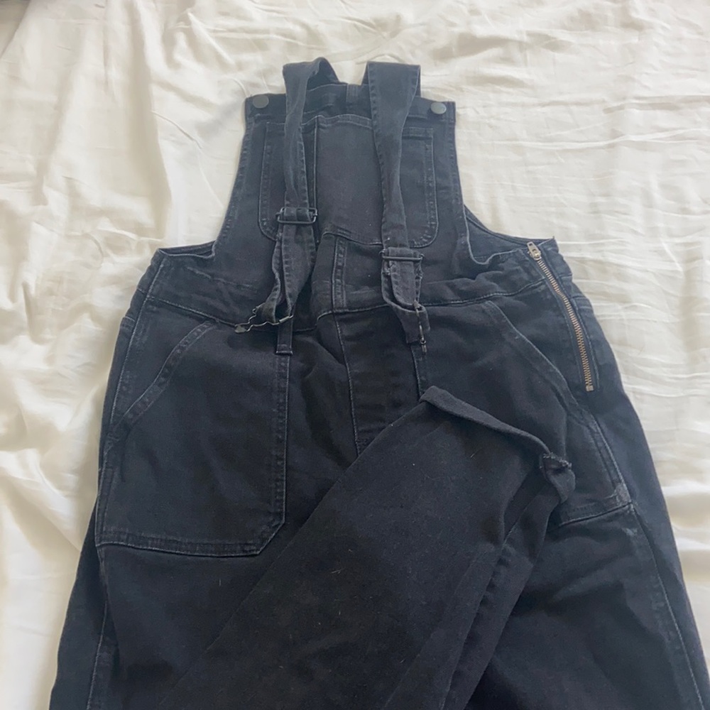 Madewell black denim overalls